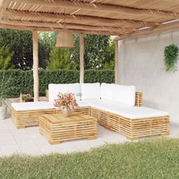 Garden Lounge Set with Cushions Solid Wood Teak