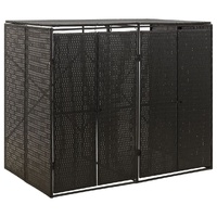 Double Wheelie Bin Shed 140x80x117 cm Poly Rattan