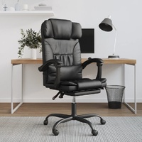 Reclining Office Chair Black Faux Leather