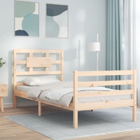 Bed Frame with Headboard Solid Wood