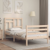 Bed Frame with Headboard Solid Wood