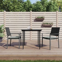 Garden Dining Set with Cushions Poly Rattan and Steel