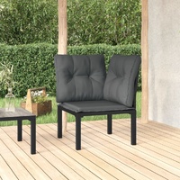 Garden Chair with Cushions Black and Grey Poly Rattan