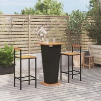 Garden Bar Set Poly Rattan&Solid Wood Acacia