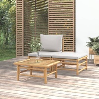 Garden Lounge Set with Cushions Bamboo