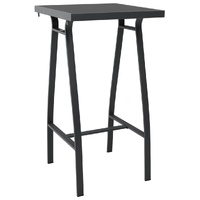 Garden Bar Table Black Tempered Glass