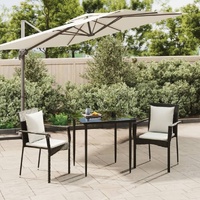 Garden Dining Set with Cushions Poly Rattan