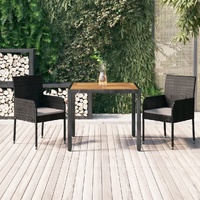 Garden Dining Set with Cushions Poly Rattan