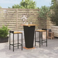 Garden Bar Set Poly Rattan&Solid Wood Acacia