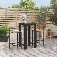 Garden Bar Set Poly Rattan&Solid Wood Acacia