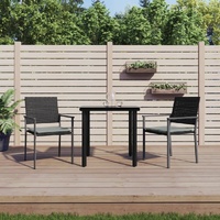 Garden Dining Set with Cushions Poly Rattan and Steel