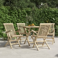 Folding Garden Chairs Grey 56x61x89 cm Solid Wood Teak