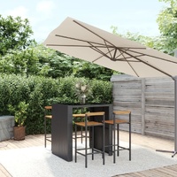 Garden Bar Set Poly Rattan& Solid Wood Acacia