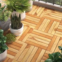 Decking Tiles 30x30 cm Solid Wood Teak Vertical Pattern