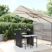 Garden Bar Set with Cushions Poly Rattan