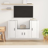 3 Piece TV Cabinet Set Engineered Wood