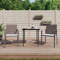 Garden Dining Set with Cushions Poly Rattan and Steel