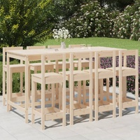 9 Piece Garden Bar Set Solid Pine Wood