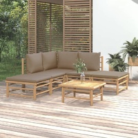 Garden Lounge Set with  Cushions  Bamboo