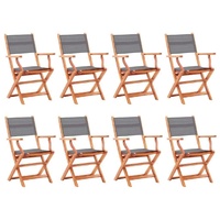 Folding Garden Chairs Solid Eucalyptus Wood&Textilene