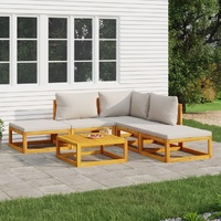 Garden Lounge Set with Cushions Solid Wood