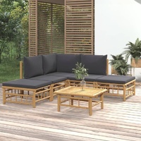 Garden Lounge Set with Cushions  Bamboo