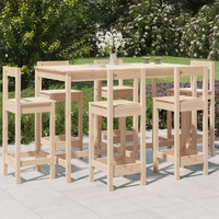 7 Piece Garden Bar Set Solid Pine Wood