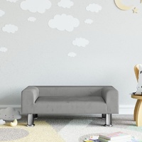 Kids Sofa Light Grey Velvet