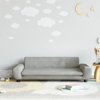 Kids Sofa Light Grey Velvet