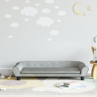 Kids Sofa Light Grey Velvet