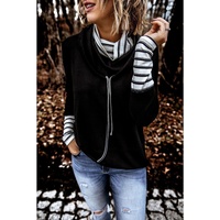 Azura Exchange High Neck Striped Sweatshirt