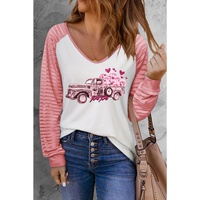 Azura Exchange Colorblock Car &amp; Heart Graphic Long Sleeve Top