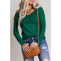 Azura Exchange Lace Crochet V Neck Top