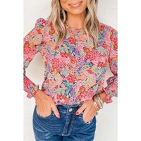 Azura Exchange Floral Puff Sleeve Blouse