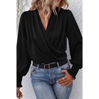 Azura Exchange Elegant Surplice Neck Draped Blouse