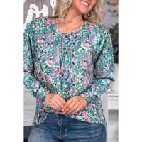 Azura Exchange Elegant Floral Print Long Sleeve Blouse