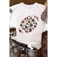 Azura Exchange Leopard Heart Shape Rugby Print T-Shirt