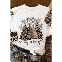 Azura Exchange Leopard Christmas Tree Graphic Print T-Shirt