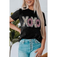 Azura Exchange Leopard Letter Print T Shirt