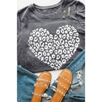 Azura Exchange Leopard Kiss Print Valentines Heart Graphic Tee