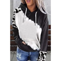 Azura Exchange Cow Tie Dye Print Pullover Hoodie with Pocket