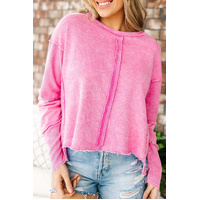 Azura Exchange High Low Raw Edge Sweatshirt