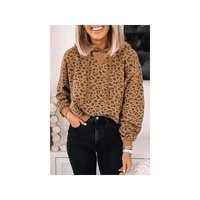 Azura Exchange Leopard Long Sleeve Cropped Hoodie