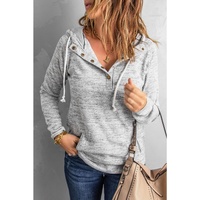 Azura Exchange Buttoned Casual Hoodie with Pocket Design