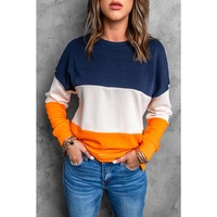 Azura Exchange Colorblock Sweatshirt with Contrast Stitching and Slits