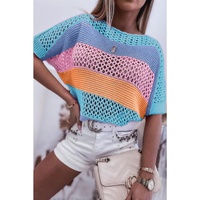 Azura Exchange Colorblock Striped Knitted Top