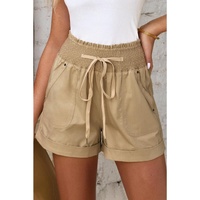 Azura Exchange Drawstring Khaki High Waist Shorts