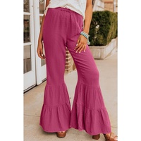 Azura Exchange Textured High Waist Ruffled Bell Bottom Pants