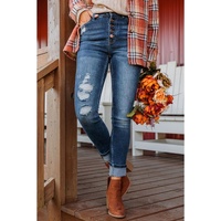 Azura Exchange Button Fly High Waist Skinny Jeans