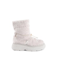 Shearling Drawstring Platform Ankle Boot